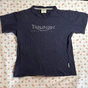 Triumph Women's Navy and White T-shirt